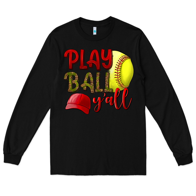 Play Ball Y'all Softball Long Sleeve Tee by NancyCooperArtShop | Teevron