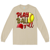 Mushroom Play ball y'all Softball Long Sleeve Tee - NancyCooperArtShop
