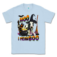 Dusty Blue Moo I Mean Boo Holstein Cow Classic Tee - LillyAllenDesigns