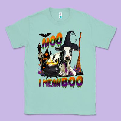 Moo I Mean Boo Holstein Cow Classic Tee Designed By Lillyallendesigns