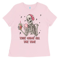 Bubblegum Pink true crime all the time Ladies Tee - MaliasSmallBusiness