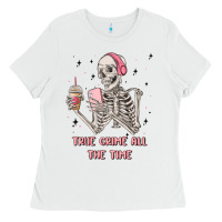 White true crime all the time Ladies Tee - MaliasSmallBusiness
