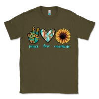 Army Green peace love sunshine Classic Tee - JahusDesignShop