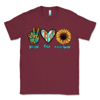 Burgundy peace love sunshine Classic Tee - JahusDesignShop