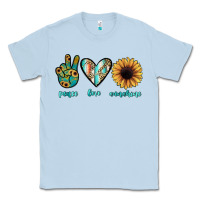 Dusty Blue peace love sunshine Classic Tee - JahusDesignShop