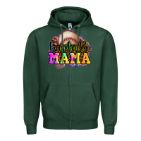 Sports Green baseball mama Zipper Hoodie - OliviaCreatesArt