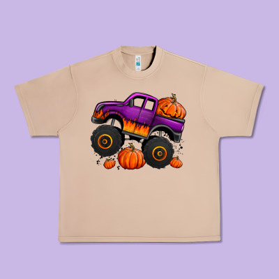Halloween Jack O Lantern Monster Truck Urban Heavy Tee Designed By Jasminsmagicworld