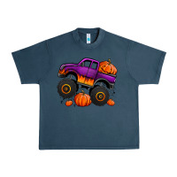 Midnight Navy halloween jack o lantern monster truck Urban Heavy Tee - Jasminsmagicworld