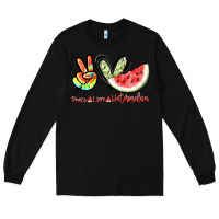 Black Peace love watermelon Long Sleeve Tee - NancyCooperArtShop