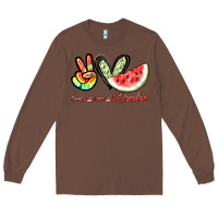 Chestnut Peace love watermelon Long Sleeve Tee - NancyCooperArtShop