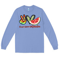 Colony Blue Peace love watermelon Long Sleeve Tee - NancyCooperArtShop