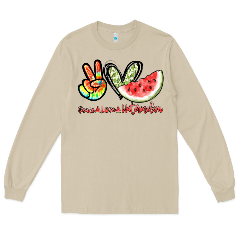 Peace Love Watermelon Long Sleeve Tee by NancyCooperArtShop | Teevron