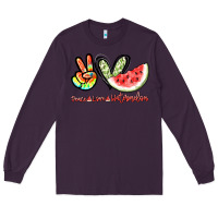 Plum Peace love watermelon Long Sleeve Tee - NancyCooperArtShop