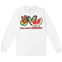 White Peace love watermelon Long Sleeve Tee - NancyCooperArtShop