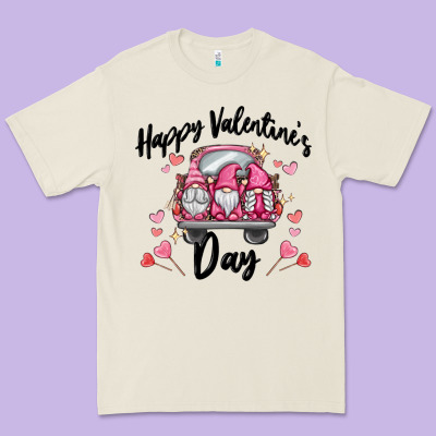 Happy Valentine's Day Gnome Truck Premium Tee Designed By Maliassmallbusiness