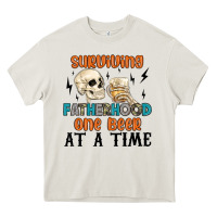 Cream surviving fatherhood one beer at a time Heavy Core Tee - MaliasSmallBusiness