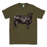 Army Green black angus cow Classic Tee - LillyAllenDesigns