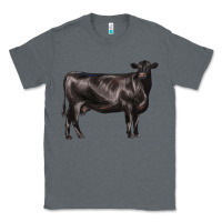 Charcoal Heather black angus cow Classic Tee - LillyAllenDesigns