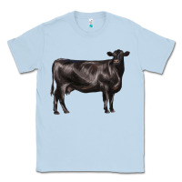 Dusty Blue black angus cow Classic Tee - LillyAllenDesigns