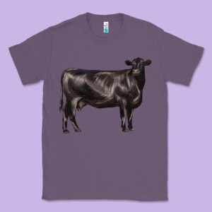Black Angus Cow Classic Tee Designed By Lillyallendesigns