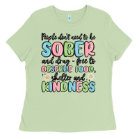 Matcha people dont need to be sober and drugfree to deserve food Ladies Tee - MaliasSmallBusiness