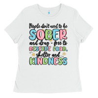 White people dont need to be sober and drugfree to deserve food Ladies Tee - MaliasSmallBusiness