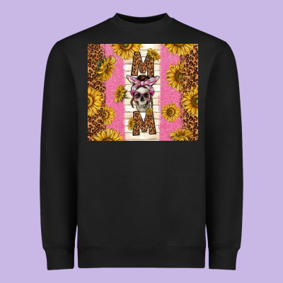 Skull Mom Sunflowers Heavyweight Sweatshirt Designed By Tumblerdesignbyshophia