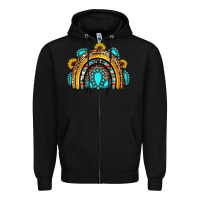 Black western gemstones sunflowers rainbow Zipper Hoodie - OliviaCreatesArt