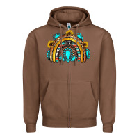 Chestnut western gemstones sunflowers rainbow Zipper Hoodie - OliviaCreatesArt