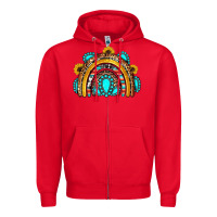 Red western gemstones sunflowers rainbow Zipper Hoodie - OliviaCreatesArt