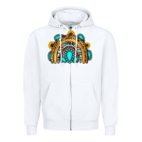 White western gemstones sunflowers rainbow Zipper Hoodie - OliviaCreatesArt