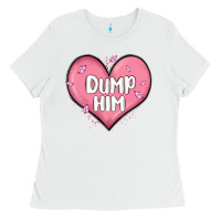 White dump him valentines day Ladies Tee - MaliasSmallBusiness