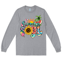 Heather Grey summer soul Long Sleeve Tee - NancyCooperArtShop