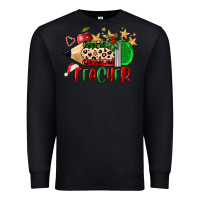 Black Christmas Teacher Pencil Premium Sweatshirt - FaDigitalArtStudio