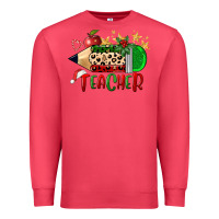 Cardinal Christmas Teacher Pencil Premium Sweatshirt - FaDigitalArtStudio