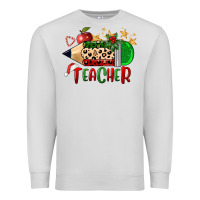 Dove Grey Christmas Teacher Pencil Premium Sweatshirt - FaDigitalArtStudio
