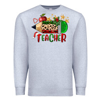 Heather Grey Christmas Teacher Pencil Premium Sweatshirt - FaDigitalArtStudio