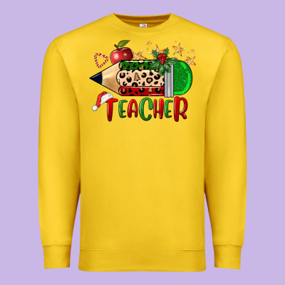 Christmas Teacher Pencil Premium Sweatshirt Designed By Fadigitalartstudio