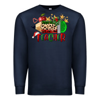 Navy Christmas Teacher Pencil Premium Sweatshirt - FaDigitalArtStudio