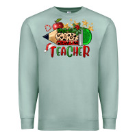 Seafoam Christmas Teacher Pencil Premium Sweatshirt - FaDigitalArtStudio