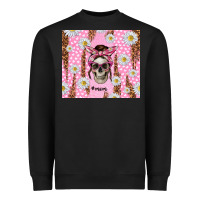 Black skull mom pink glitter with daisy Heavyweight Sweatshirt - TumblerDesignByShophia