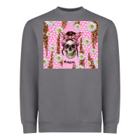 Skull Mom Pink Glitter With Daisy Heavyweight Sweatshirt | Teevron