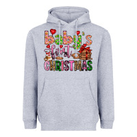 Heather Grey baby's first christmas Heavyweight Hoodie - FaDigitalArtStudio