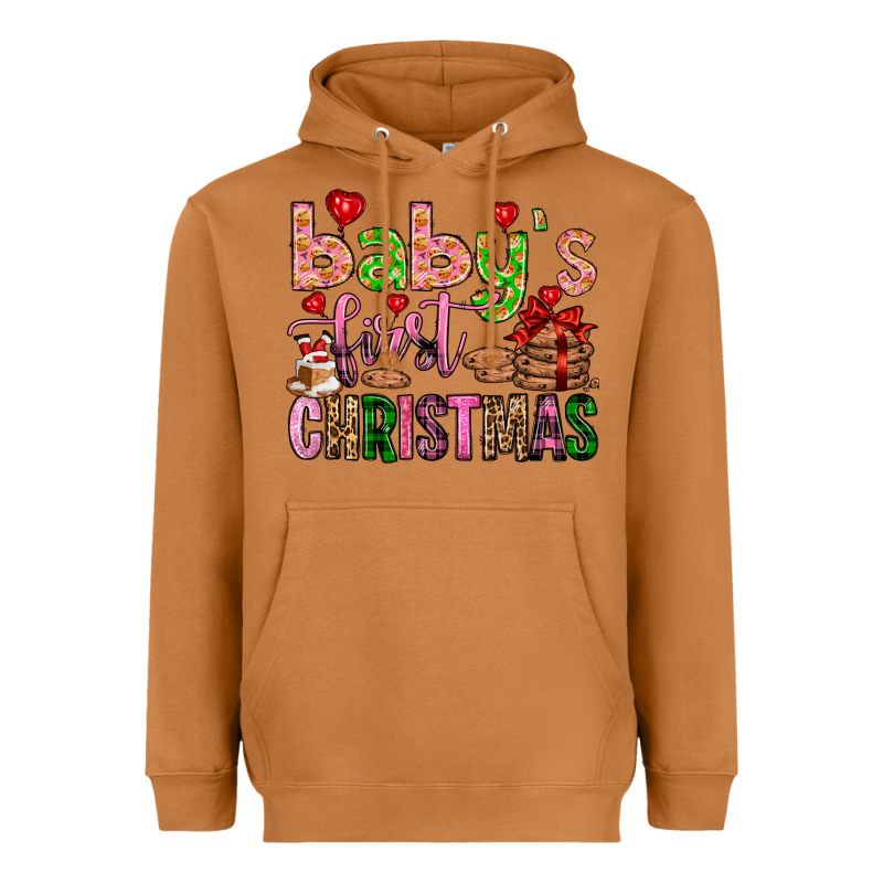 Baby's First Christmas Heavyweight Hoodie by FaDigitalArtStudio | Teevron