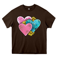 Chocolate Brown hearts Heavy Core Tee - AdoDesignShop