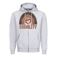 Heather Grey equality melanin rainbow Zipper Hoodie - OliviaCreatesArt