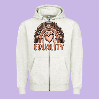 Equality Melanin Rainbow Zipper Hoodie Designed By Oliviacreatesart