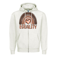 Oatmeal Heather equality melanin rainbow Zipper Hoodie - OliviaCreatesArt
