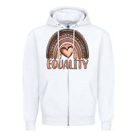 White equality melanin rainbow Zipper Hoodie - OliviaCreatesArt