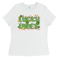 White lucky vibes Ladies Tee - MaliasSmallBusiness